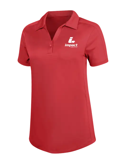 Womens Red Diamond Jacquard Polo w/Impact Logistics Logo