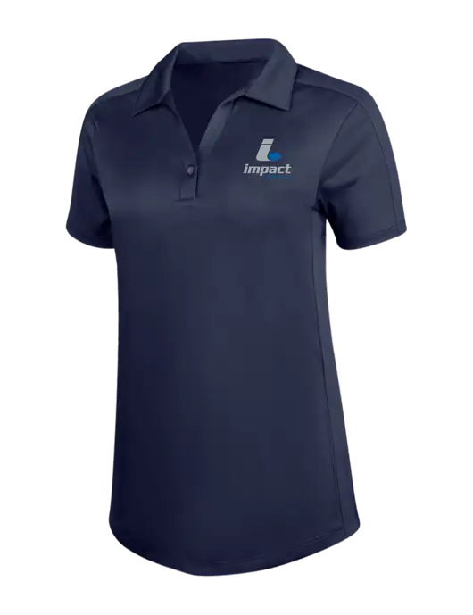 Womens Dark Navy Diamond Jacquard Polo w/Impact Logistics Logo