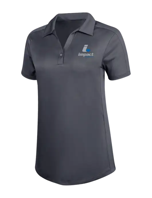 Womens Dark Grey Diamond Jacquard Polo w/Impact Logistics Logo