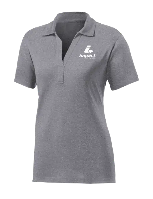 Womens Medium Grey Heather Contender Polo w/Impact Logistics Logo