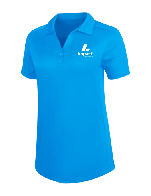 Womens Sapphire Blue Diamond Jacquard Polo w/Impact Logistics Logo