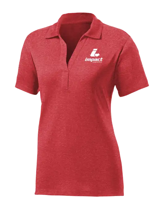 Womens Red Heather Contender Polo w/Impact Logistics Logo
