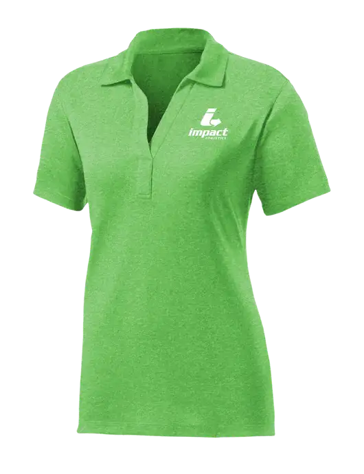 Womens Kelly Green Heather Contender Polo w/Impact Logistics Logo