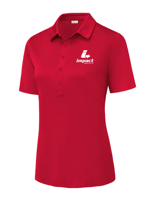 True Red Womens Posi-UV Pro Polo w/Impact Logistics Logo