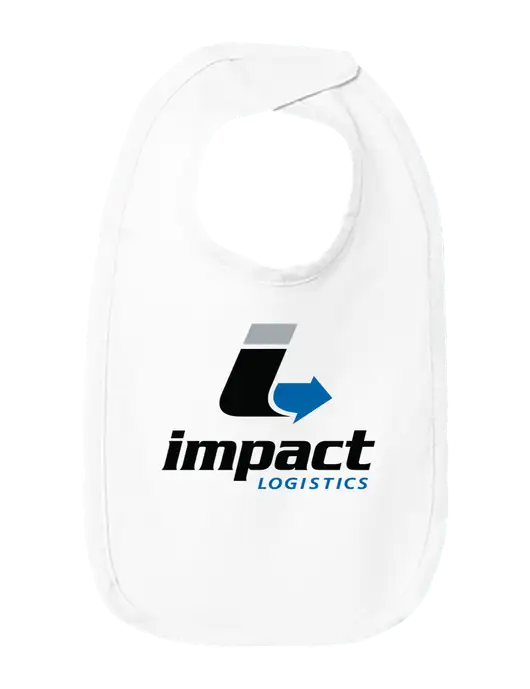 Rabbit Skins White Infant Premium Jersey Bib w/Impact Logistics Logo