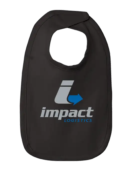 Rabbit Skins Black Infant Premium Jersey Bib w/Impact Logistics Logo