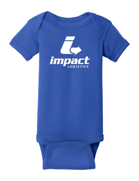 Rabbit Skins Royal Infant Short Sleeve Baby Rib Bodysuit w/Impact Logistics Logo