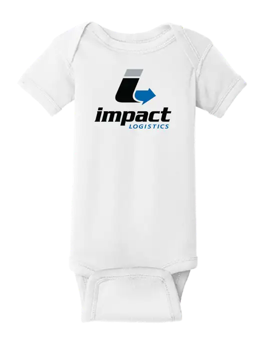 Rabbit Skins White Infant Short Sleeve Baby Rib Bodysuit w/Impact Logistics Logo