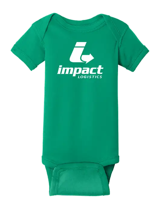 Rabbit Skins Kelly Infant Short Sleeve Baby Rib Bodysuit w/Impact Logistics Logo