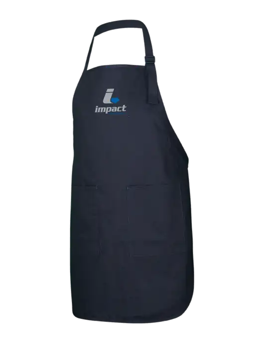 Full-Length Black Apron With Pockets w/Impact Logistics Logo