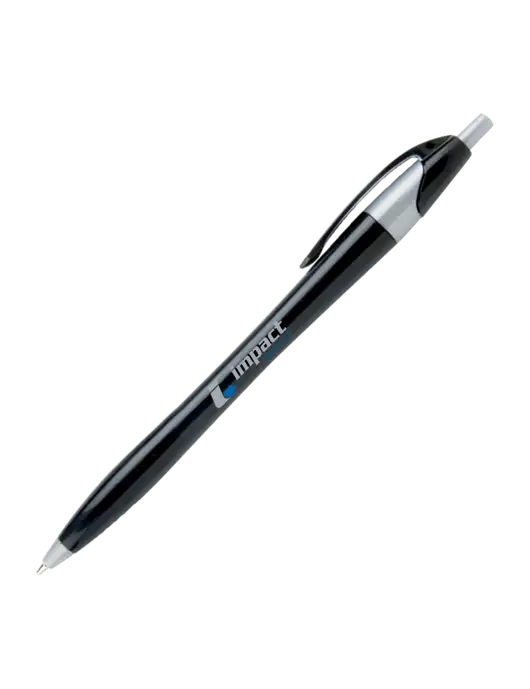 Novella Black/Silver Corporate Pen - Blue Ink w/Impact Logistics Logo
