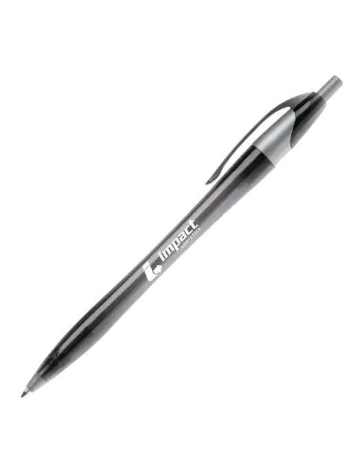 Novella Translucent Black/Silver Jewel Pen - Blue Ink w/Impact Logistics Logo