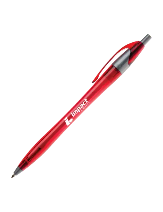 Novella Translucent Red/Silver Jewel Pen - Blue Ink w/Impact Logistics Logo