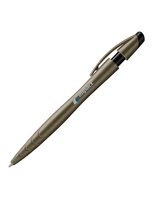 Awali Grey Metallic Pen - Black Ink w/Impact Logistics Logo