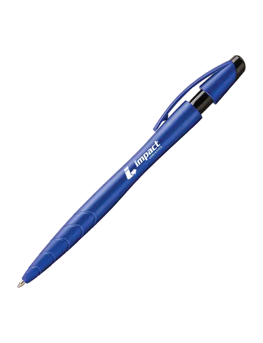 Awali Blue Metallic Pen - Black Ink w/Impact Logistics Logo