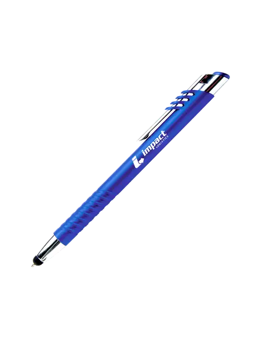 Schirhart Blue Stylus Pen - Blue Ink w/Impact Logistics Logo