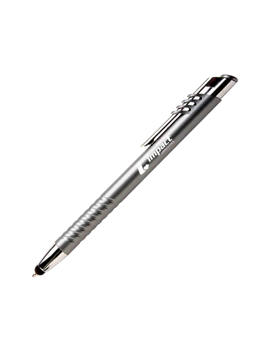 Schirhart Grey Stylus Pen - Blue Ink w/Impact Logistics Logo