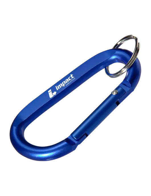 Blue Carabiner & Key Ring w/Impact Logistics Logo