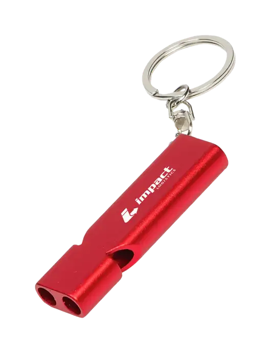 Quick Alert Red Safety Whistle w/Impact Logistics Logo