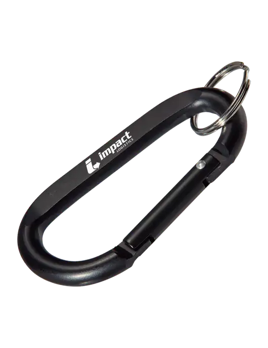 Black Carabiner & Key Ring w/Impact Logistics Logo