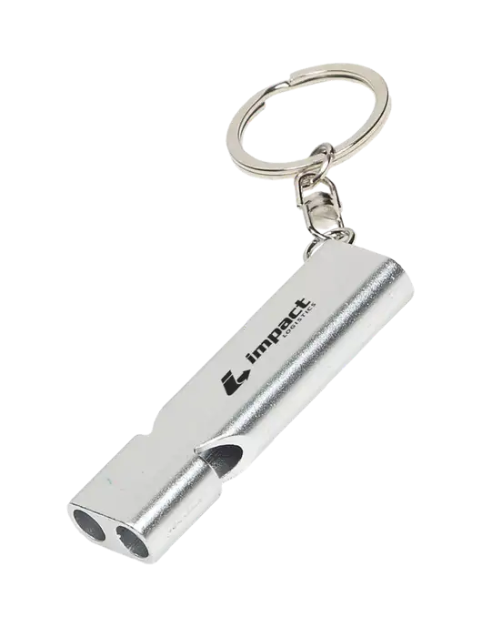 Quick Alert Silver Safety Whistle w/Impact Logistics Logo