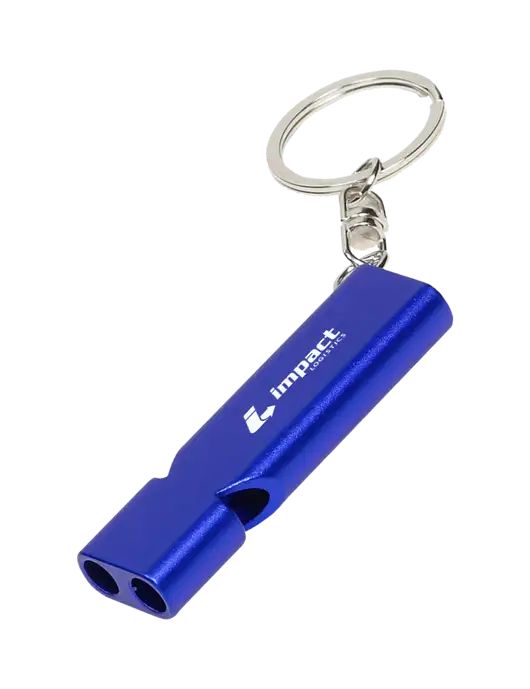 Quick Alert Blue Safety Whistle w/Impact Logistics Logo