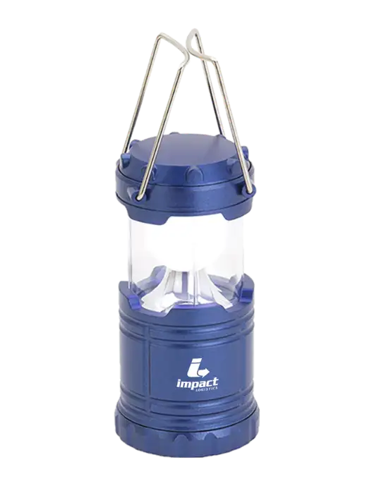 Blue Mini Retro Lantern w/Impact Logistics Logo