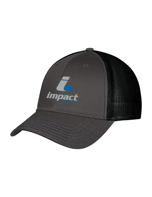 Charcoal & Black Mesh Trucker Cap Snap Back w/Impact Logistics Logo