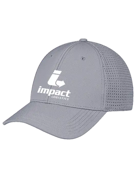 Grey Performance Stretchable Cap Hook & Loop w/Impact Logistics Logo