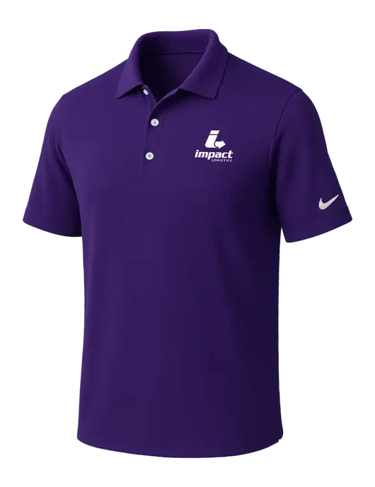 NIKE Purple Dri-Fit Micro Pique Polo w/Impact Logistics Logo