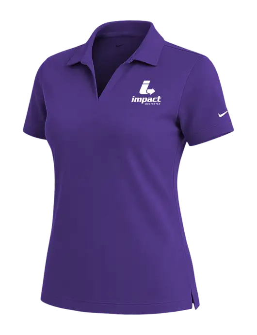 NIKE Purple Womens Dri-Fit Micro Pique Polo w/Impact Logistics Logo