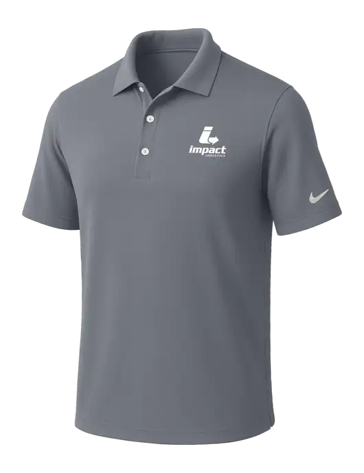 NIKE Medium Grey Dri-Fit Micro Pique Polo w/Impact Logistics Logo