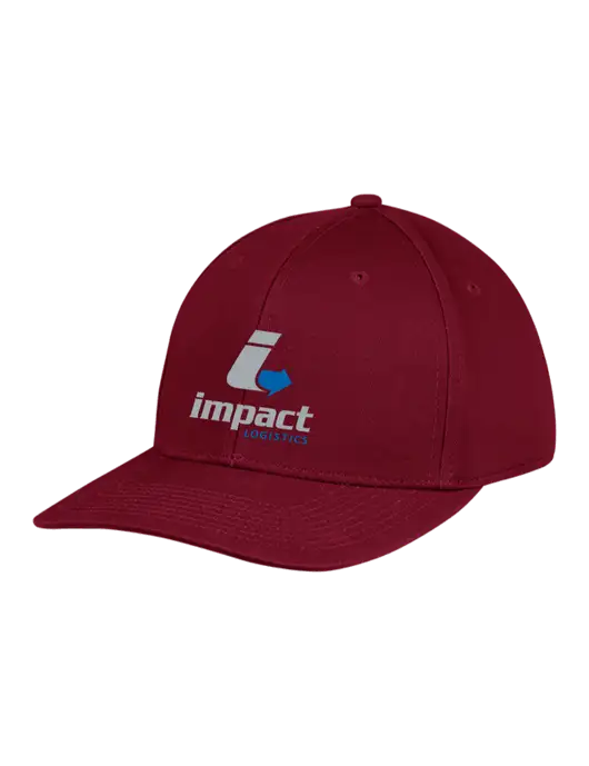 Premium Modern Structured Twill Maroon Snapback Cap w/Impact Logistics Logo