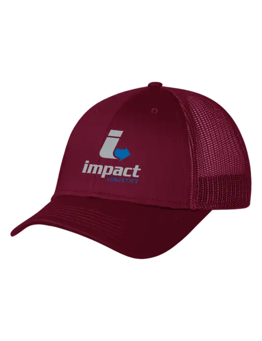 Maroon Mesh Trucker Cap Snap Back w/Impact Logistics Logo