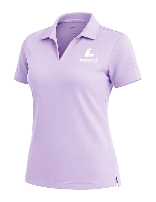 NIKE Light Purple Womens Dri-Fit Micro Pique Polo w/Impact Logistics Logo