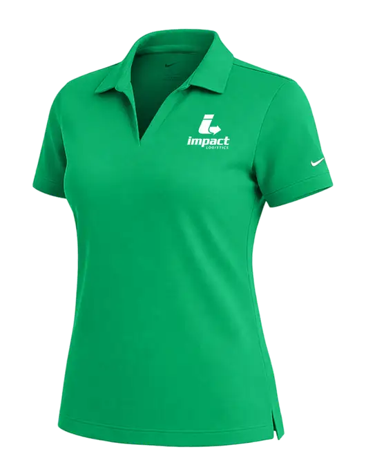 NIKE Kelly Green Womens Dri-Fit Micro Pique Polo w/Impact Logistics Logo