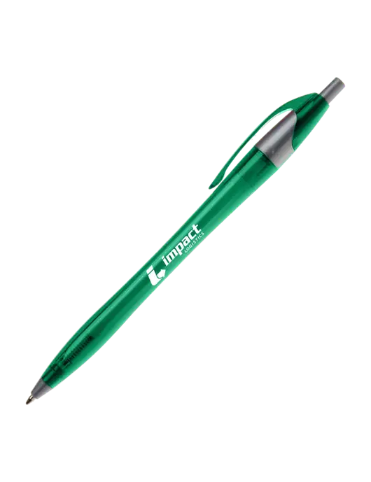 Novella Translucent Green/Silver Jewel Pen - Blue Ink w/Impact Logistics Logo