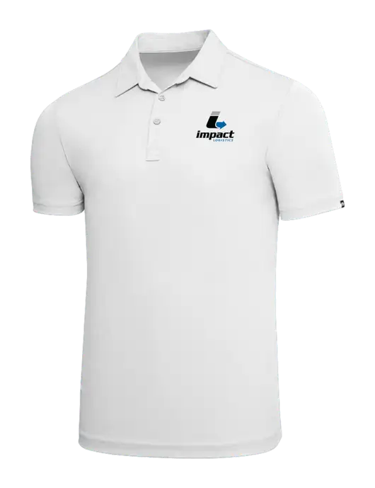 TravisMathew White Solid Oceanside Polo w/Impact Logistics Logo