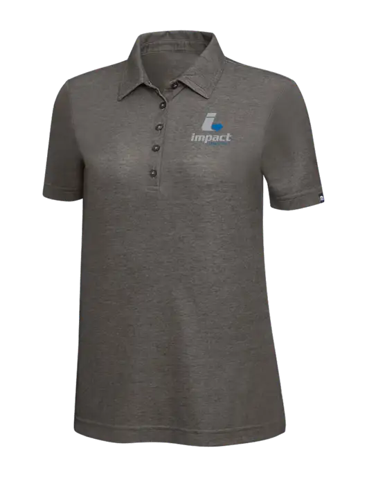 TravisMathew Black Heather Womens Oceanside Polo w/Impact Logistics Logo