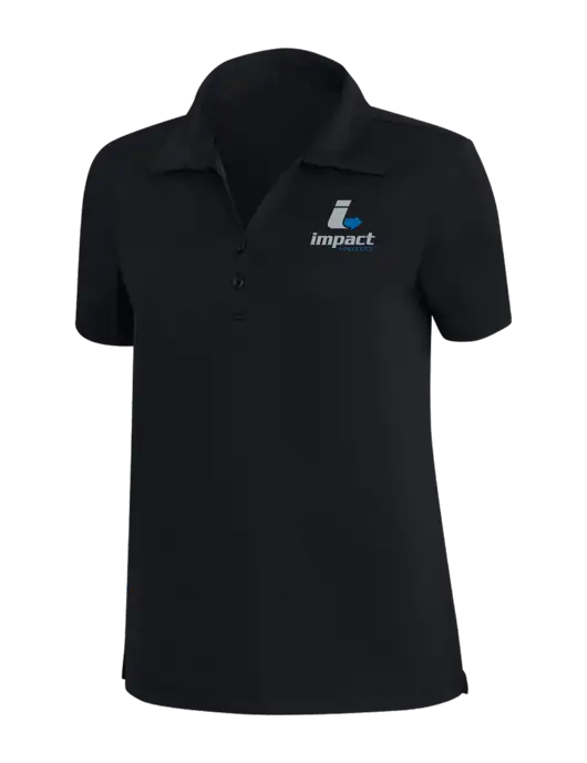 TravisMathew Black Womens Coto Performance Polo w/Impact Logistics Logo