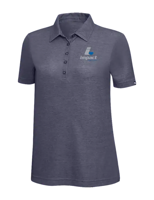 TravisMathew Navy Heather Womens Oceanside Polo w/Impact Logistics Logo