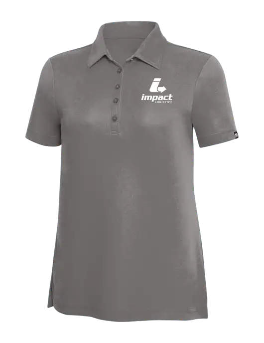 TravisMathew Grey Solid Womens Oceanside Polo w/Impact Logistics Logo