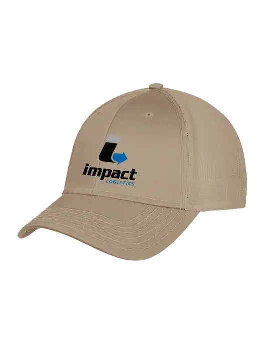 Khaki Mesh Trucker Cap Snap Back w/Impact Logistics Logo