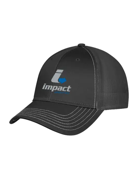 Charcoal Grey Mesh Trucker Cap Snap Back w/Impact Logistics Logo