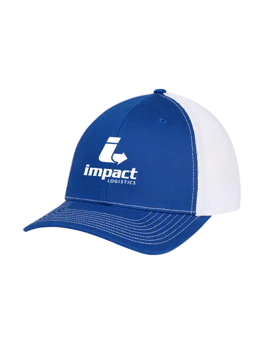 Richardson Adjustable Snapback Original 112 Trucker Cap Royal w/White Mesh w/Impact Logistics Logo