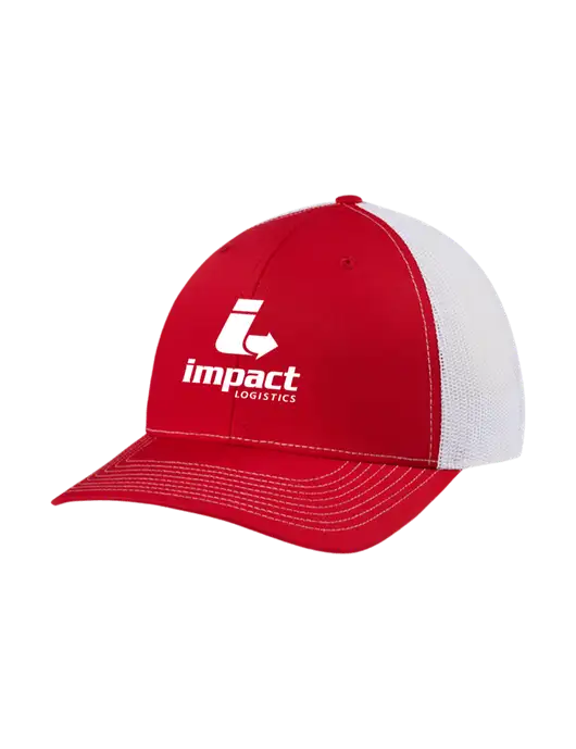 Richardson Adjustable Snapback Original 112 Trucker Cap Red w/White Mesh w/Impact Logistics Logo