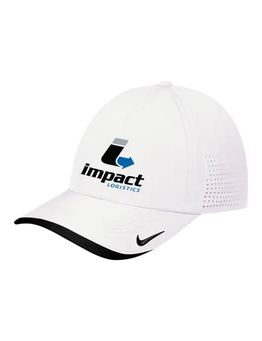 Nike White/Black Dri-FIT Perforated Performance Cap w/Impact Logistics Logo