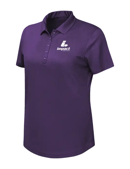 Callaway Womens Birdseye Purple Polo w/Impact Logistics Logo
