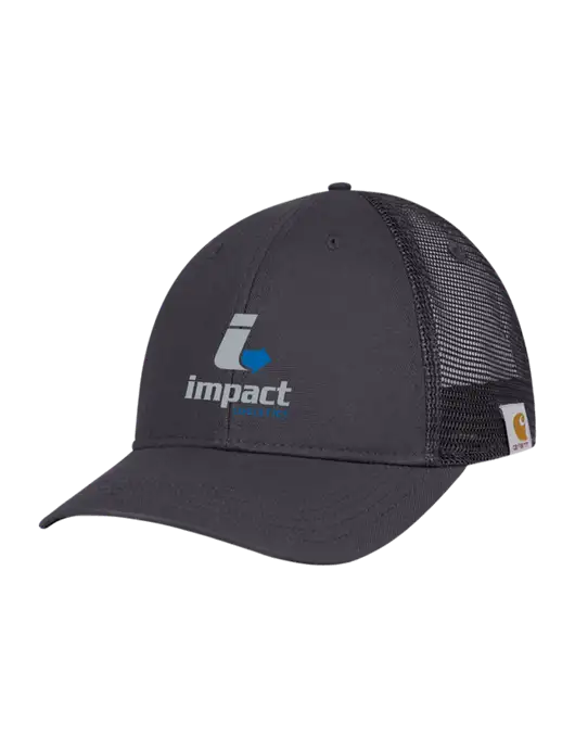 Carhartt Dark Grey Canvas Trucker Cap w/Impact Logistics Logo