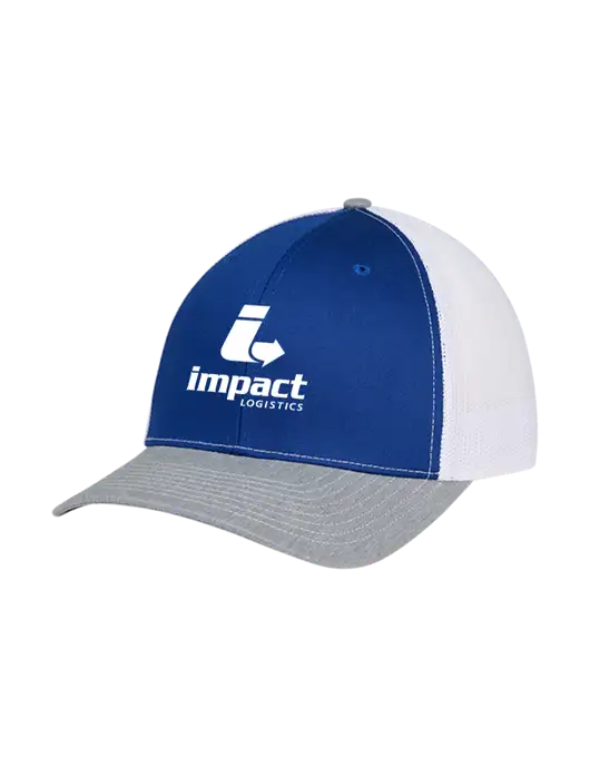 Richardson Adjustable Snapback Original 112 Trucker Cap Royal/HeatherGrey/White Mesh w/Impact Logistics Logo